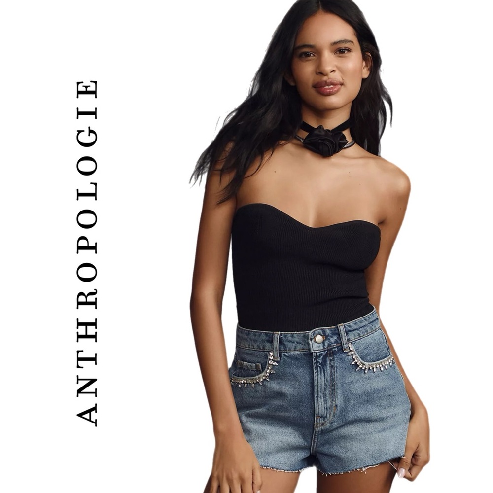 Anthropologie Embellished Pilcro Lover Denim Shorts